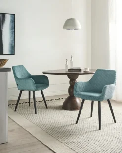 Sæt med 2 spisebordsstole MORI Fløjl Turkis