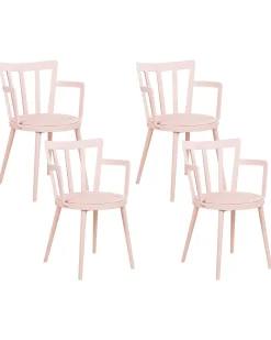 Sæt med 4 spisebordsstole MORILL Pastellrosa