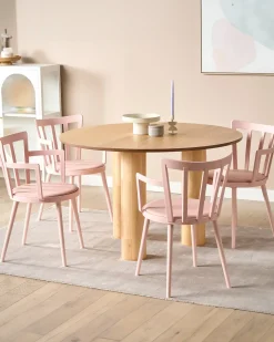 Sæt med 4 spisebordsstole MORILL Pastellrosa
