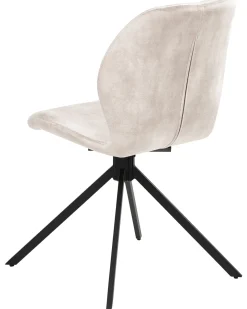 Sæt med 4 spisebordsstole MORRISON Velour Lys Beige
