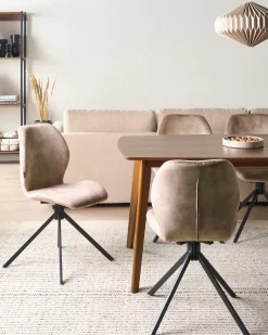 Sæt med 4 spisebordsstole MORRISON Velour Beige