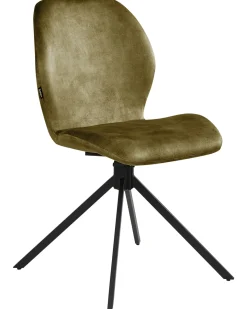 Sæt med 4 spisebordsstole MORRISON Velour Grøn