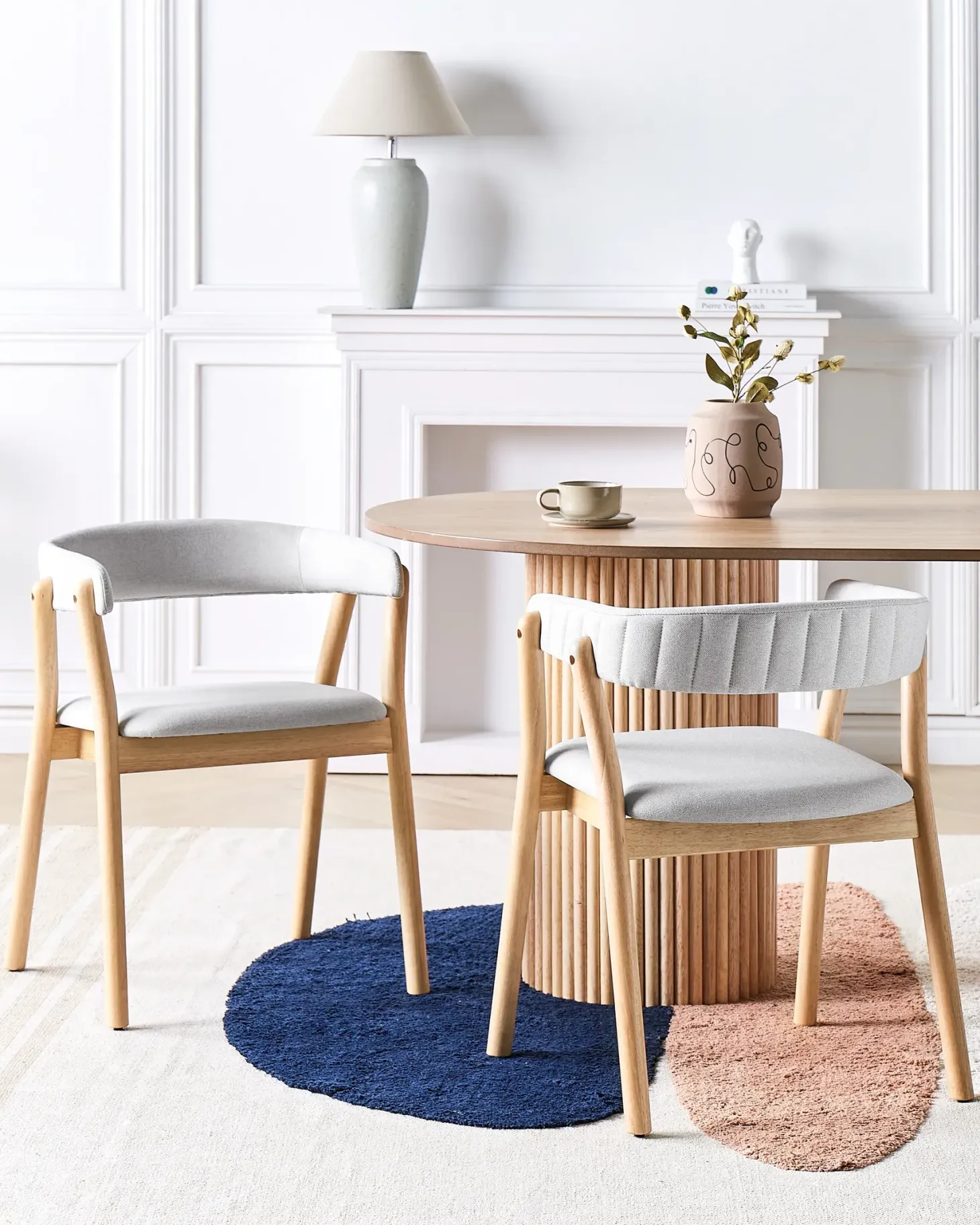 Sæt med 2 spisebordsstole MYLO Lysebrun/grå