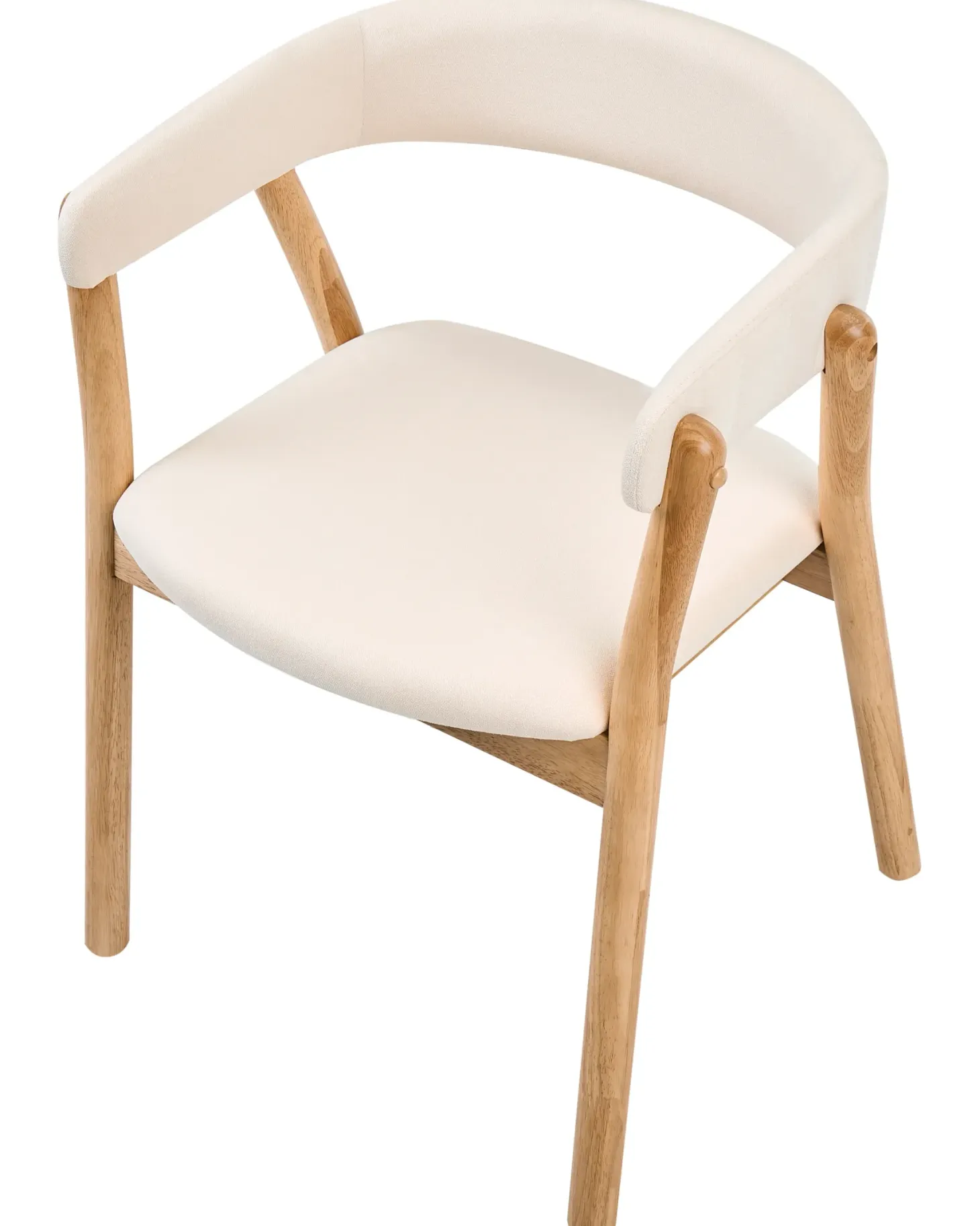 Sæt med 2 spisebordsstole MYLO Lysebrun/råhvid