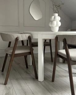 Sæt med 2 spisebordsstole MYLO Mørkebrun/beige