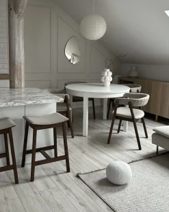 Sæt med 2 spisebordsstole MYLO Mørkebrun/beige
