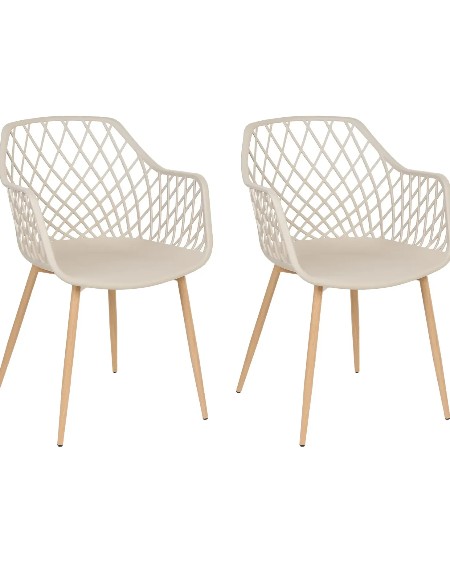 Sæt med 2 spisebordsstole NASHUA Beige