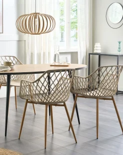 Sæt med 2 spisebordsstole NASHUA Beige