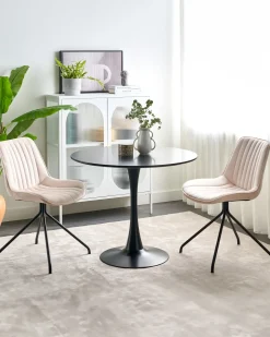 Sæt med 2 spisebordsstole NAVASOTA Velour Beige