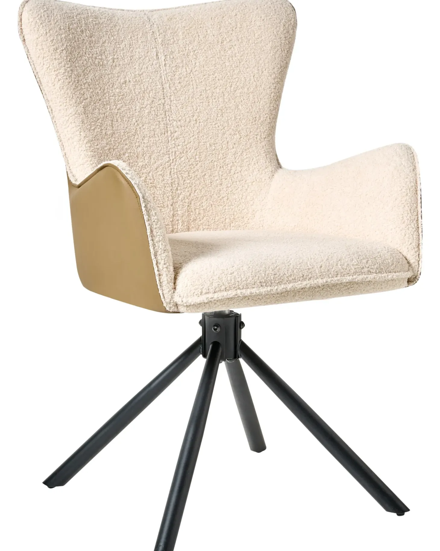 Sæt med 2 spisebordsstole NOVI Boucle Lys Beige
