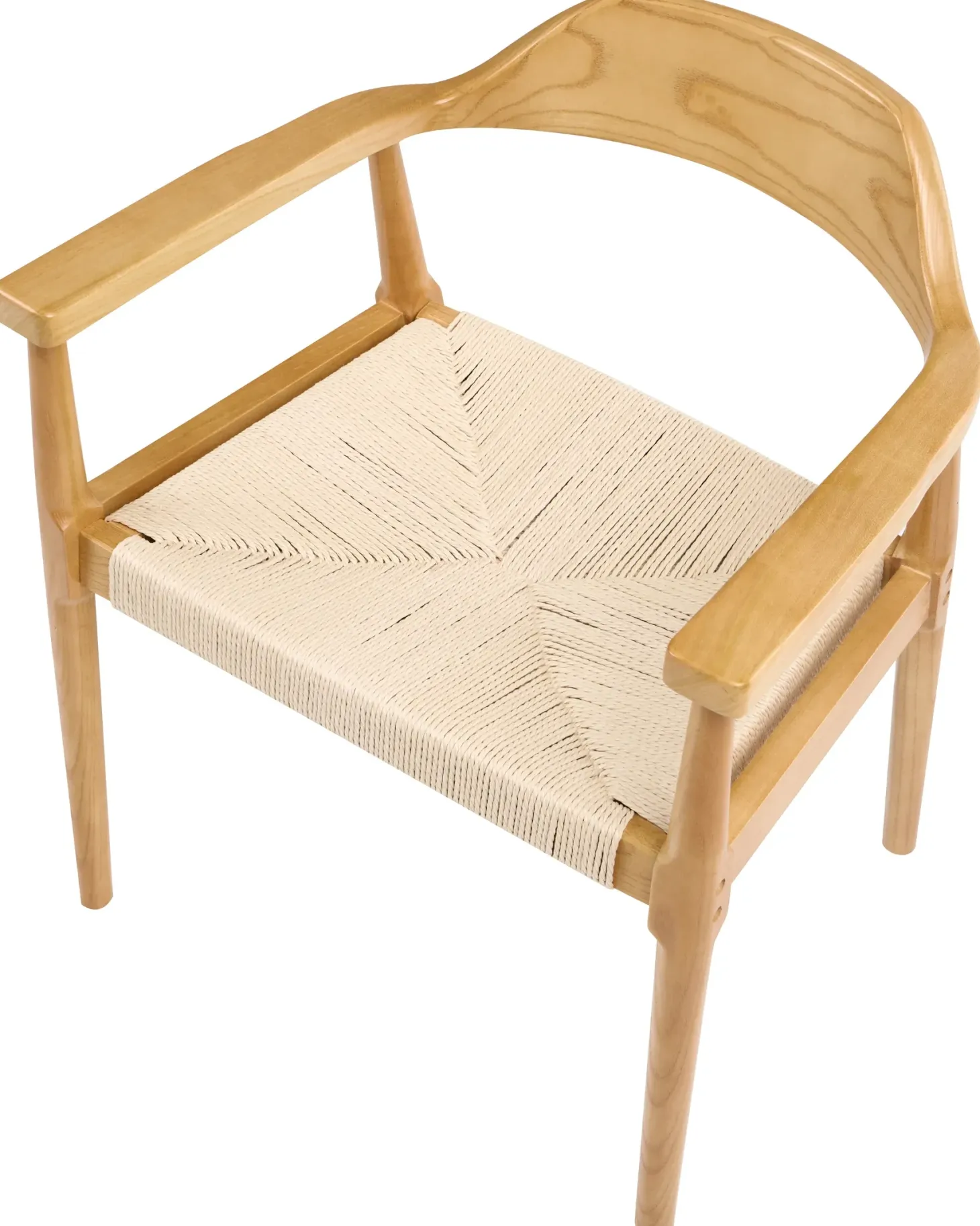 Sæt med 2 spisebordsstole OAKDALE Træ Lysebrun/beige
