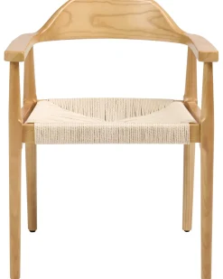 Sæt med 2 spisebordsstole OAKDALE Træ Lysebrun/beige