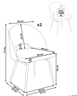 Sæt med 2 spisebordsstole ONAGA Boucle Hvid
