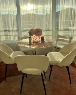 Sæt med 2 spisebordsstole ONAGA Boucle Hvid