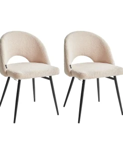 Sæt med 2 spisebordsstole ONAGA Boucle Beige