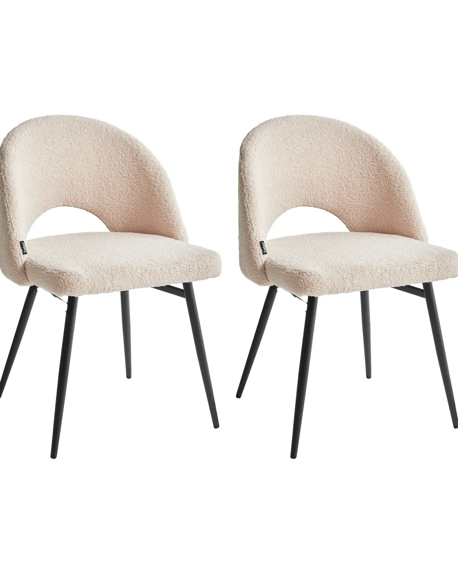 Sæt med 2 spisebordsstole ONAGA Boucle Beige