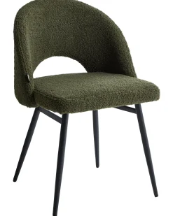 Sæt med 2 spisebordsstole ONAGA Boucle Mørkegrøn