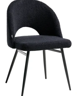 Sæt med 2 spisebordsstole ONAGA Boucle Sort