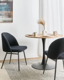 Sæt med 2 spisebordsstole ONAGA Boucle Sort