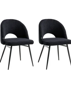Sæt med 2 spisebordsstole ONAGA Boucle Sort