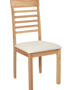 Sæt med 2 spisebordsstole ORTLEY Træ Lysebrun/beige