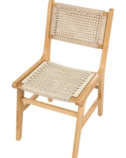 Sæt med 2 spisebordsstole OZELLA Træ Lysebrun/beige
