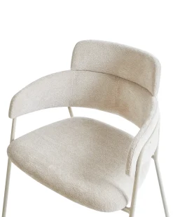 Sæt med 2 spisebordsstole PAONIA Chenille Lys Beige