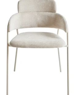 Sæt med 2 spisebordsstole PAONIA Chenille Lys Beige