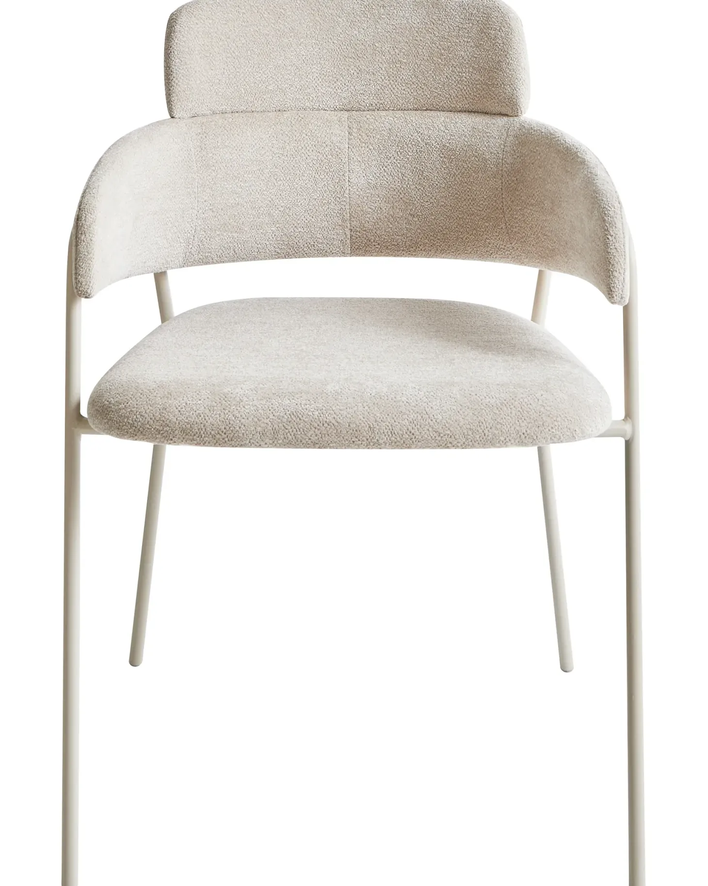 Sæt med 2 spisebordsstole PAONIA Chenille Lys Beige