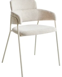 Sæt med 2 spisebordsstole PAONIA Chenille Lys Beige