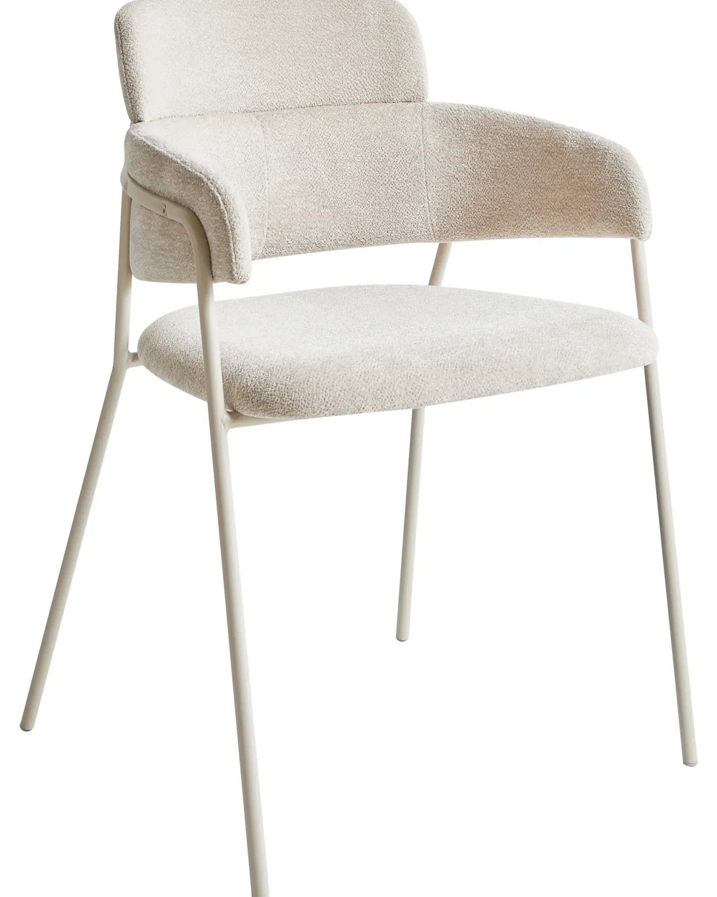 Sæt med 2 spisebordsstole PAONIA Chenille Lys Beige