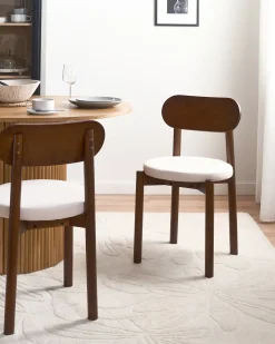 Sæt med 2 spisebordsstole PAULINA Træ Brun/lys beige