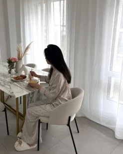 Sæt med 2 spisebordsstole PENNY Lys Beige