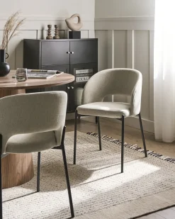 Sæt med 2 spisebordsstole PENNY Sand Beige