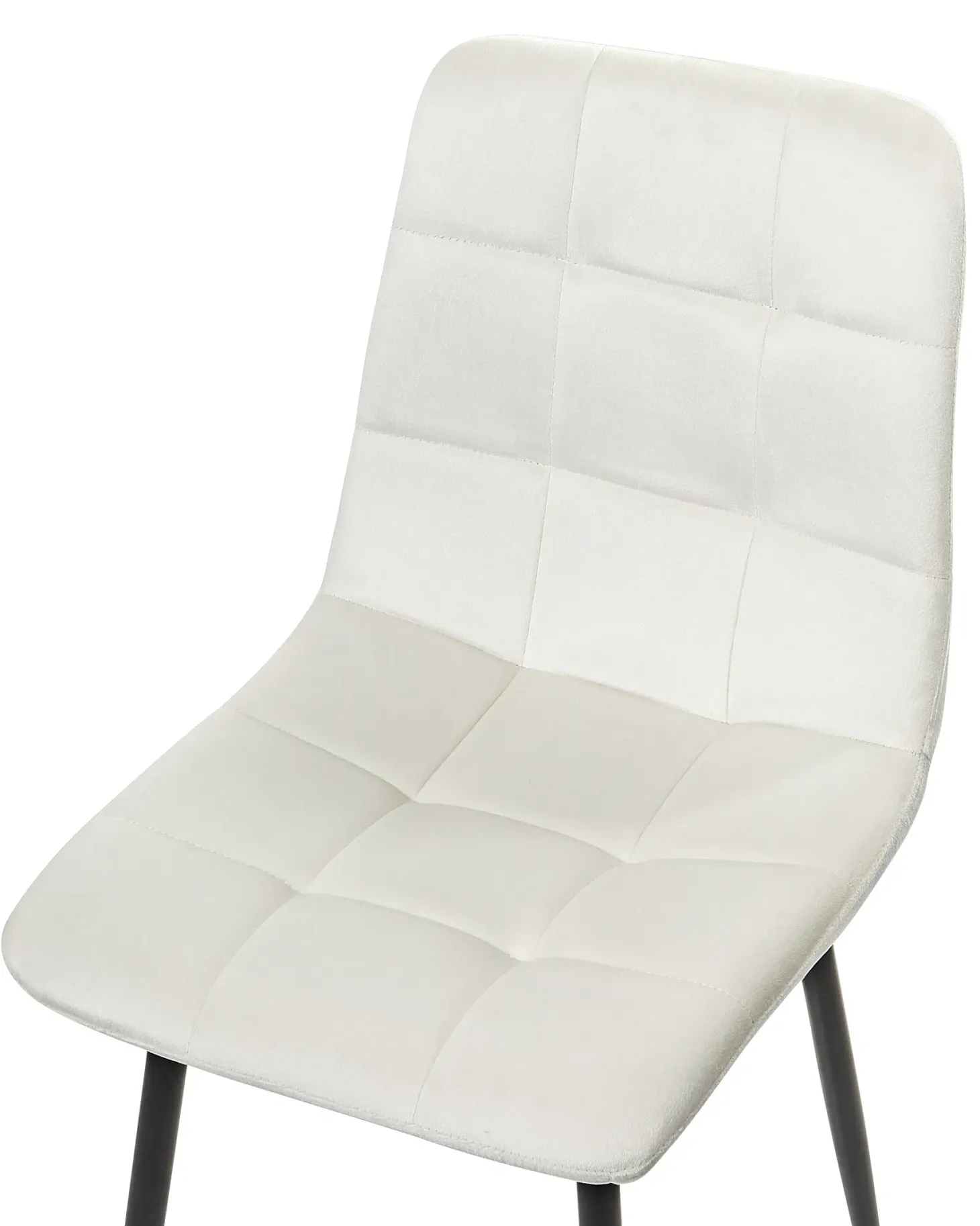 Sæt med 4 spisebordsstole POWELL Velour Cremehvid