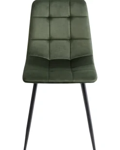 Sæt med 4 spisebordsstole POWELL Velour Olivengrøn