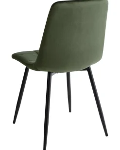 Sæt med 4 spisebordsstole POWELL Velour Olivengrøn