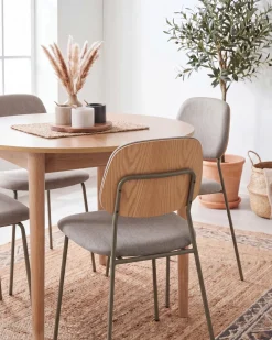 Sæt med 4 spisebordsstole RILEY Brungrå