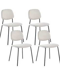 Sæt med 4 spisebordsstole RILEY Lys Beige