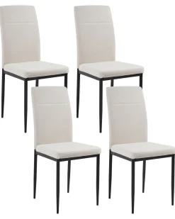 Sæt med 4 spisebordsstole RINER Lys Beige