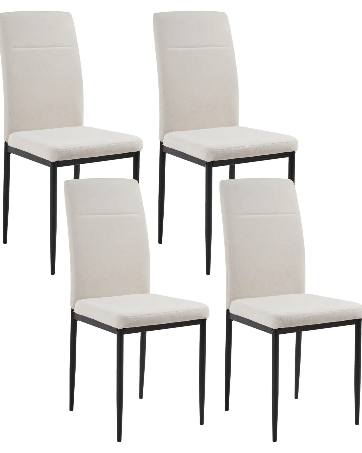 Sæt med 4 spisebordsstole RINER Lys Beige