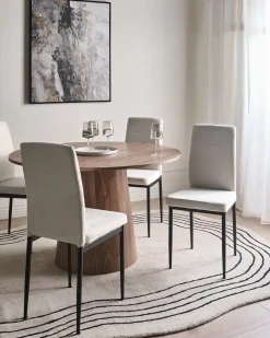 Sæt med 4 spisebordsstole RINER Lys Beige
