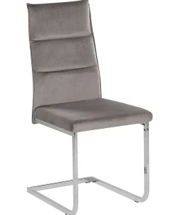 Sæt med 2 spisebordsstole ROCKFORD Velour Grå