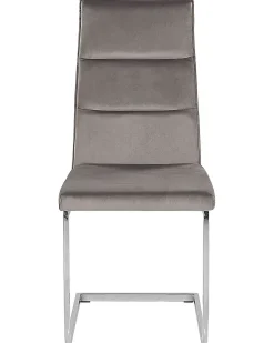 Sæt med 2 spisebordsstole ROCKFORD Velour Grå