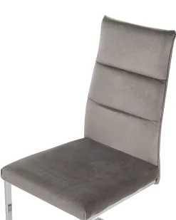 Sæt med 2 spisebordsstole ROCKFORD Velour Grå