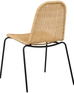 Sæt med 2 spisebordsstole ROXTON Rattan Naturlig