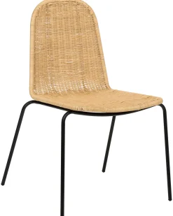Sæt med 2 spisebordsstole ROXTON Rattan Naturlig