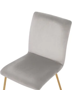 Sæt med 2 spisebordsstole RUBIO Velour Grå