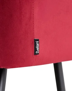 Sæt med 2 spisebordsstole SANILAC Velour Mørkerød