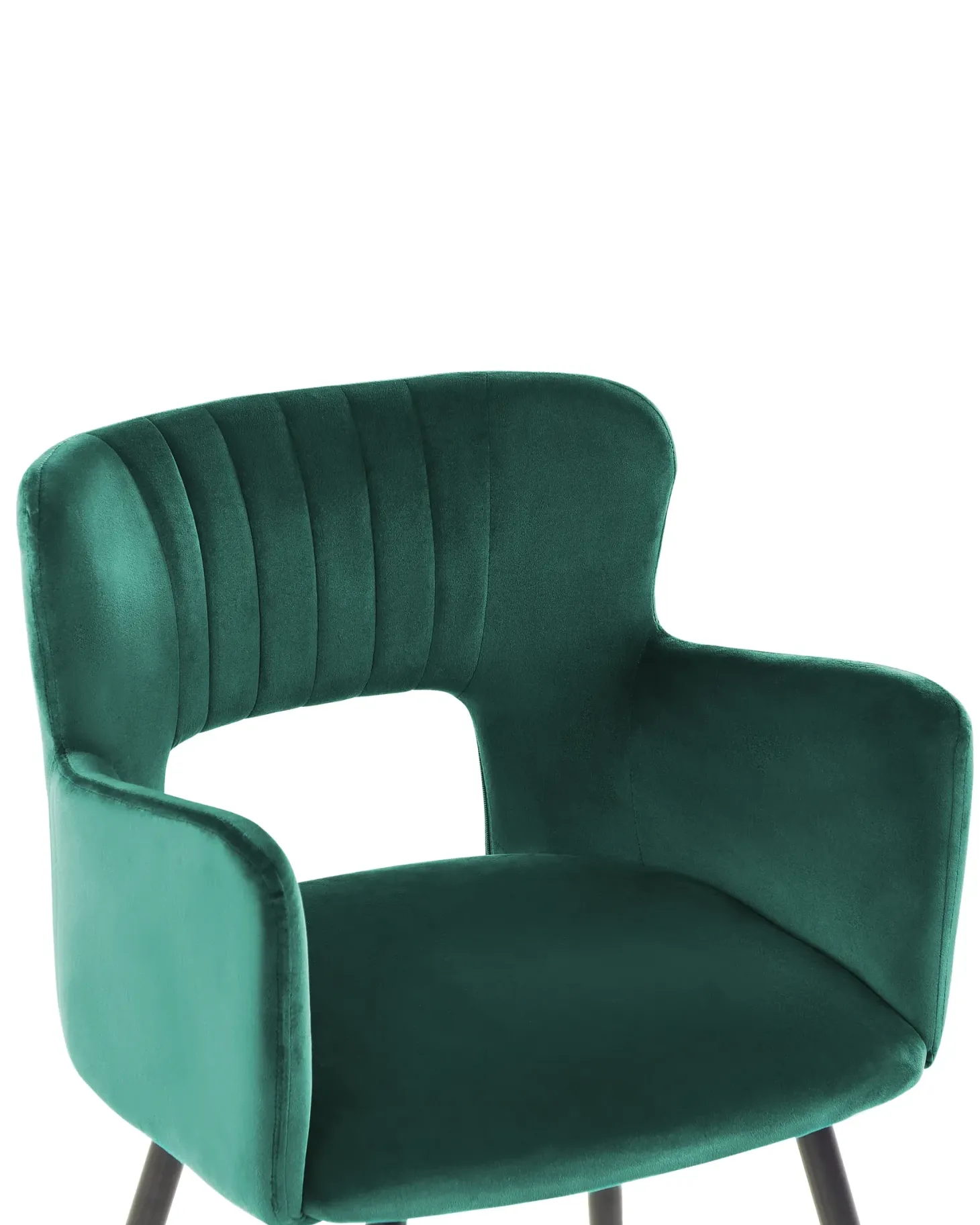 Sæt med 2 spisebordsstole SANILAC Velour Smaragdgrøn